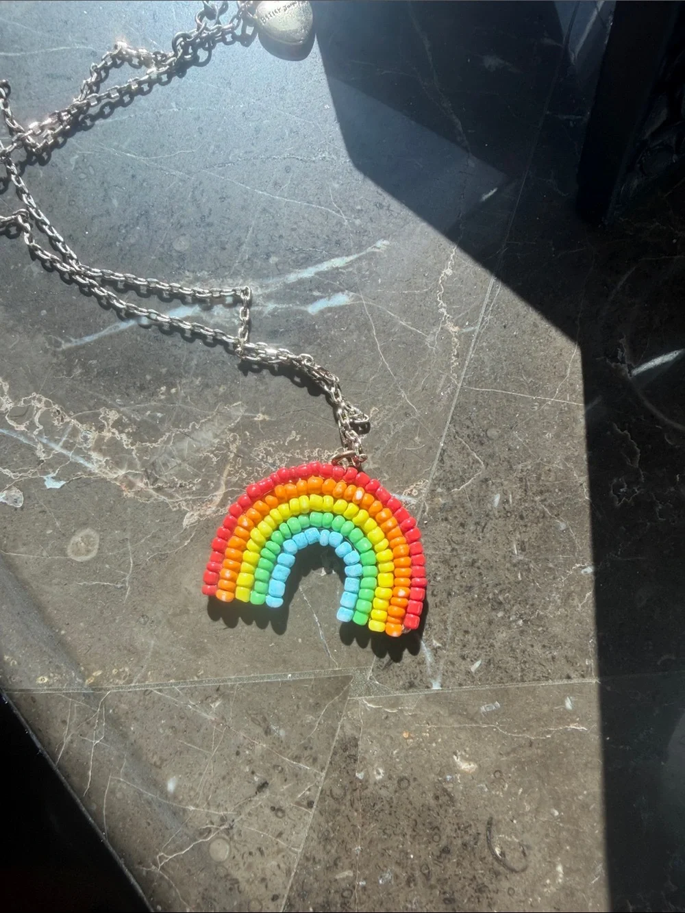 Betsey Johnson Gold-Tone Rainbow Bead Pendant Necklace - Multicolor